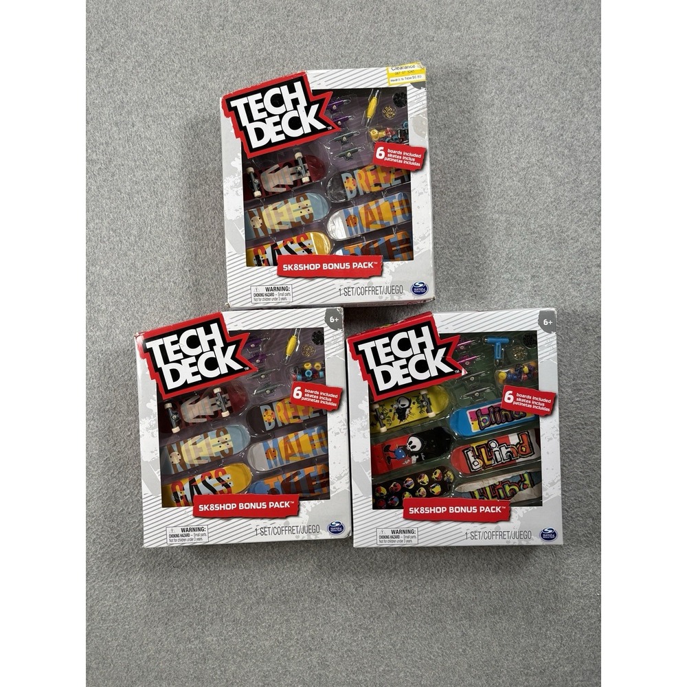 Tech Deck Sk8shop Bonus Pack Lot of 3 Blind and Girl‎ Finger Board NEW